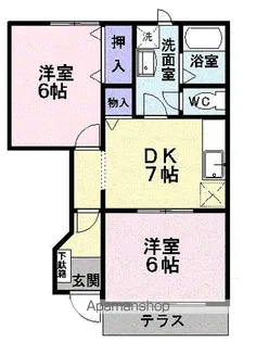 クレストール東山形A【1階】の間取り