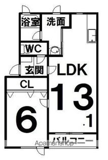 ALPHAⅡ【3-G号室】の間取り