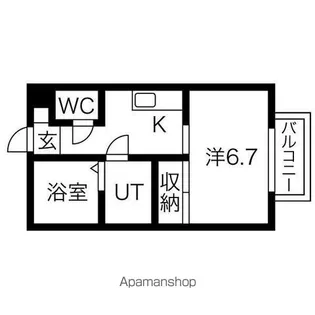 ラ・フォーレ萩原【1階】の間取り