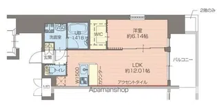 プレジオ江坂ROUGE【15階】の間取り