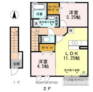 ラ ヴィ クレール【2階】の間取り