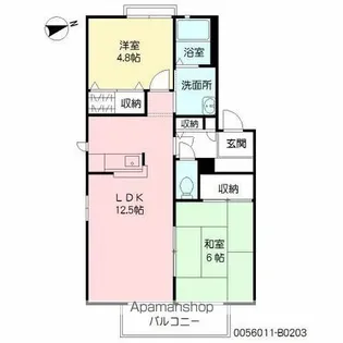 サンバス南原【2階】の間取り