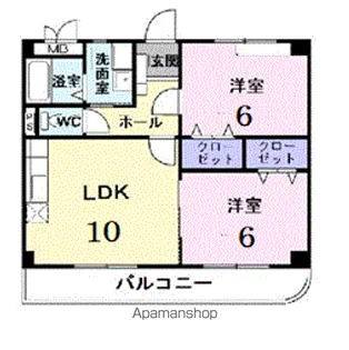 フレスコ アビタシオン【4階】の間取り