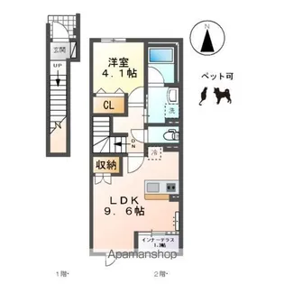 コンフォール門間B【2階】の間取り