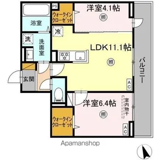 DーKISARIA WIII【3階】の間取り