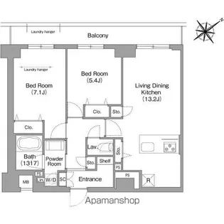 HF押上レジデンス【7階】の間取り