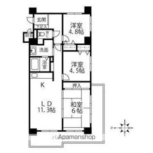 クリオ行啓通参番館【307号室】の間取り
