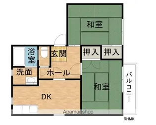 エスコートグリーンA棟・B棟【2階】の間取り