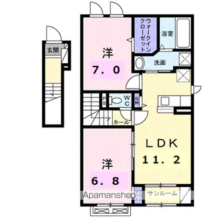 ヴィオーラⅡ A【2階】の間取り