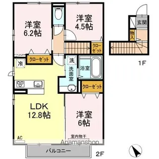 リバーヴュー伊集院【2階】の間取り