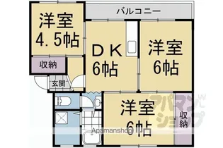 西浦勤労者住宅 E棟【404号室】の間取り
