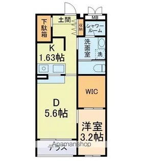LALUCE(ラルーチェ)【203号室】の間取り
