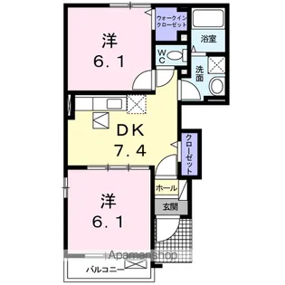 サンリットハウス A【1階】の間取り