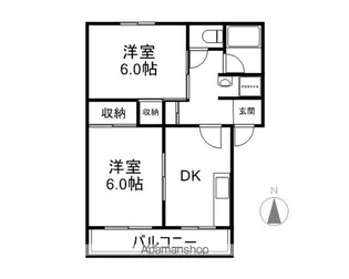 フラット三輪(本城マンションA)【2階】の間取り