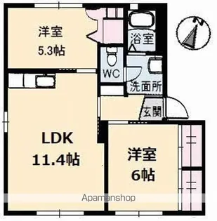 さくら館 弐号棟【202号室】の間取り