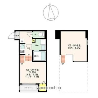 STAGE鶴舞【105号室号室】の間取り