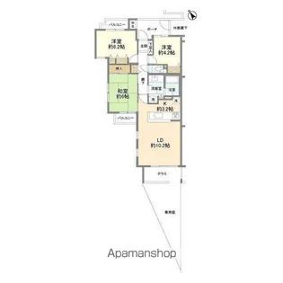 東急ドエル・アルス横浜港南中央【3階】の間取り