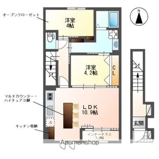 レヴメゾン神山五番館【2階】の間取り