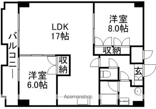 プラザ中島公園【7階】の間取り