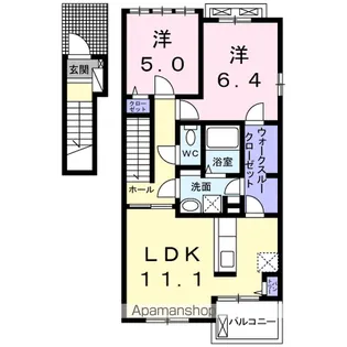 パレスみのり【2階】の間取り
