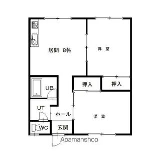 OKA HAITU【2D号室】の間取り