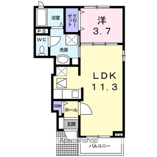 ラ・カーサ・コモダ【1階】の間取り
