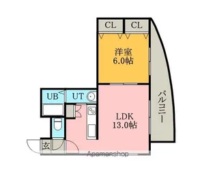 さんぱちBLD【802号室】の間取り
