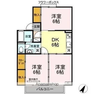 セジュールマロニエ B【2階】の間取り