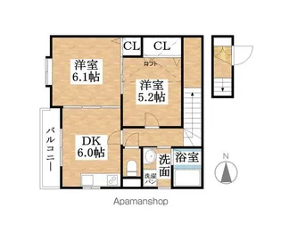 シャルマンコートB【202号室】の間取り