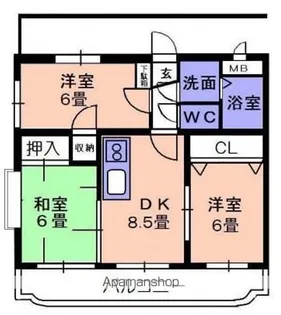 ユーミーFⅡ【303号室】の間取り