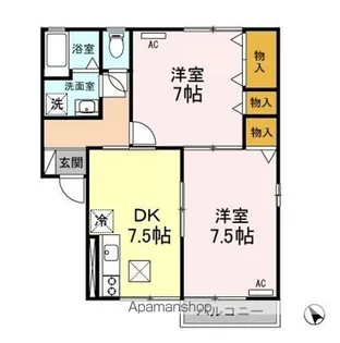 フォンティーヌ白銀 A【1階】の間取り