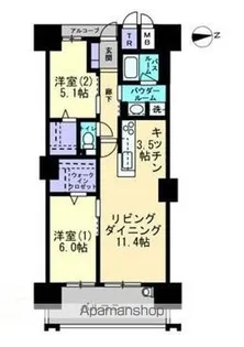 アルファステイツ南新町タワーレジデンス【1202号室】の間取り