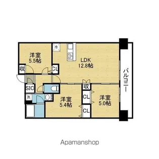 スプランディッド玉造DUE【5階】の間取り