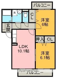 マリベール八幡【2階】の間取り