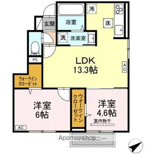 RESUA月が丘【1階】の間取り