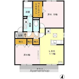 シャレーエスポワール 弐番館【101号室】の間取り