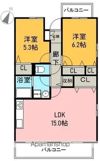 ソレイユ新川成【201号室】の間取り