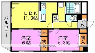 東京都杉並区松ノ木1丁目【マンション】の間取り