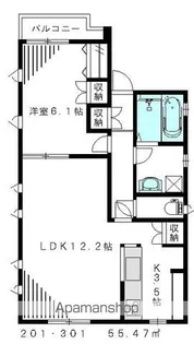 コーポラス上中里【201号室】の間取り