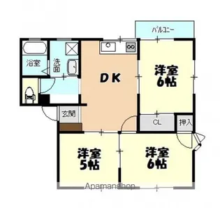 グランドール中山E棟【2階】の間取り
