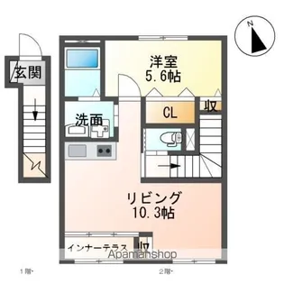 ル・リアン【206号室】の間取り