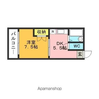 サンヒルズ幸袋【202号室】の間取り