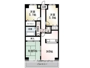 セジュールコート【602号室】の間取り