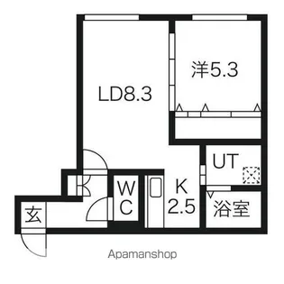ラ・シュエット北広島【1階】の間取り