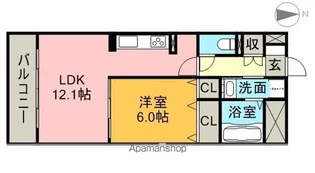 ディアコートKⅡ【3階】の間取り