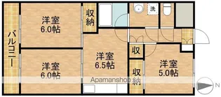 テスコム西伊場コーポ北棟【3階】の間取り