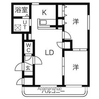 第18大光ハイツ【4階】の間取り