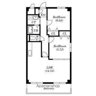 フレンドハイツ城ヶ根【4階】の間取り