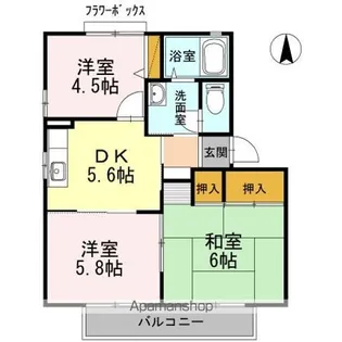 クロリス D【102号室】の間取り