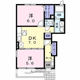 プレパルク南平野B【1階】の間取り